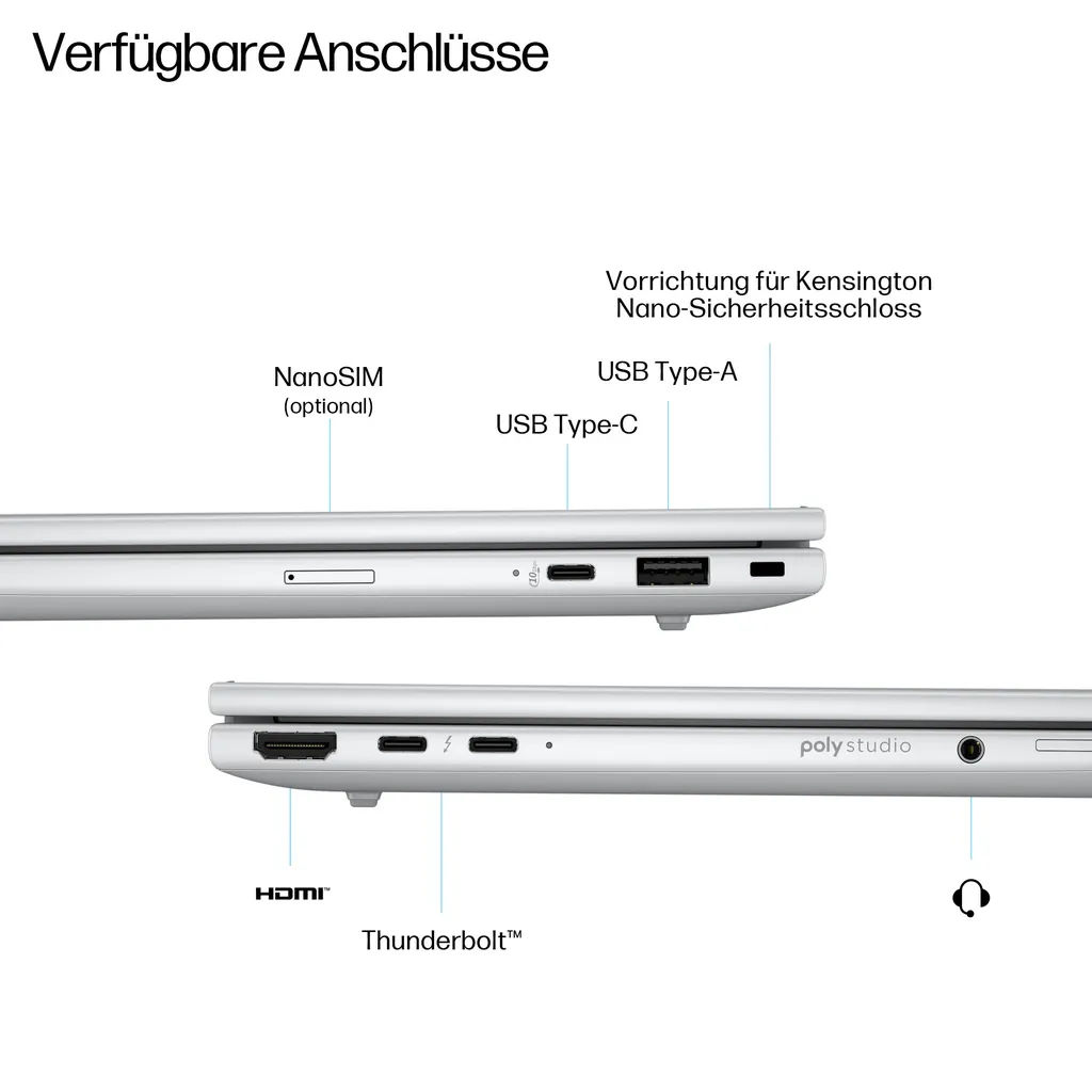 HP EliteBook 8 G1i 35,6cm (14") Ultra 7 255U 32GB  - Ansicht 3
