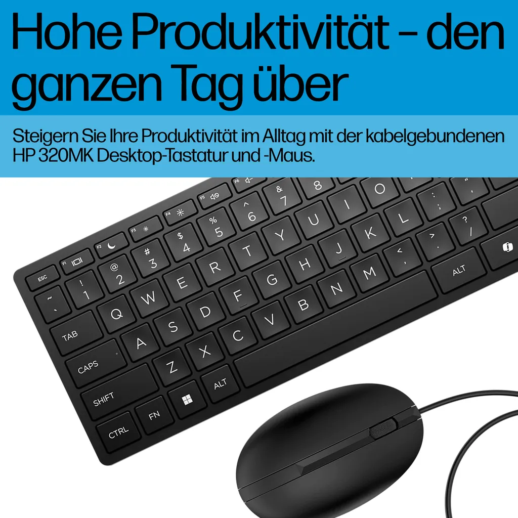 HP Wired 320MK | Tastatur-Maus-Set | Pan Nordisch - Ansicht 2