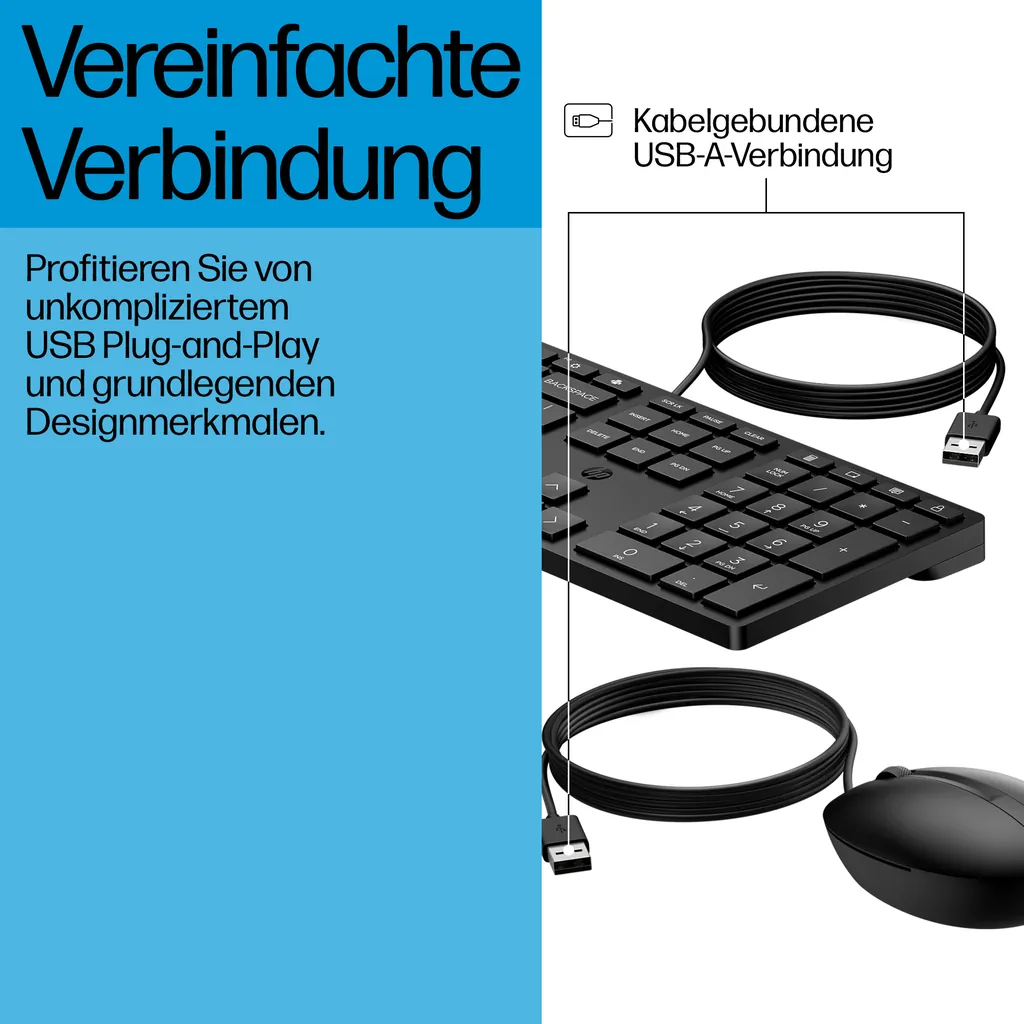 HP Wired 320MK | Tastatur-Maus-Set | Pan Nordisch - Ansicht 6