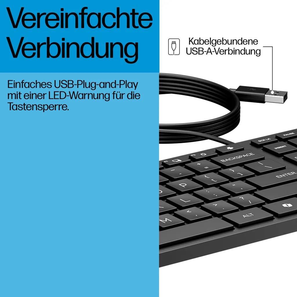 HP Wired Desktop 320K | USB-Tastatur | US-Layout - Ansicht 7