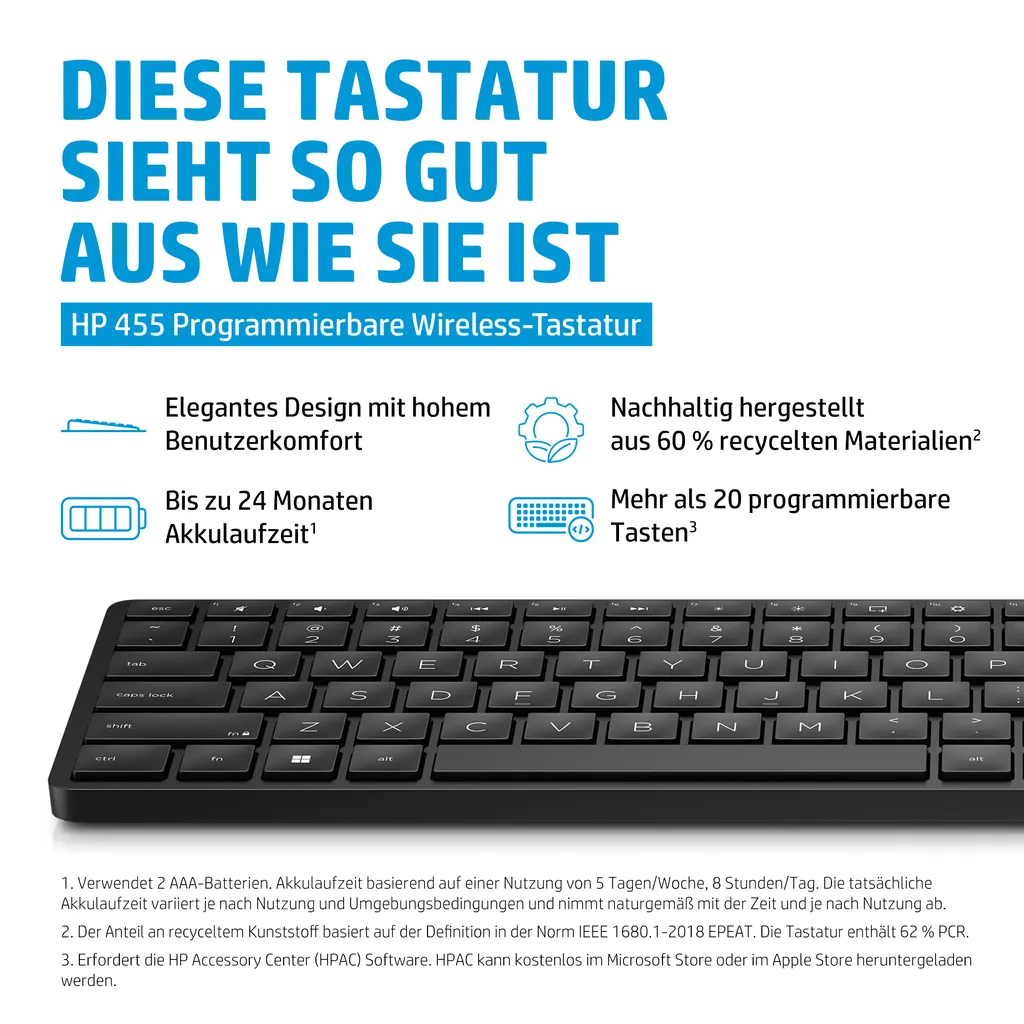 HP 455 | Kabellose Tastatur | Programmierbar - Ansicht 3