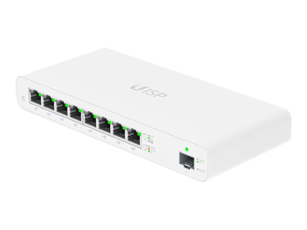 Ubiquiti UISP-S | 8-Port PoE+ Switch | 110W Budget SFP+