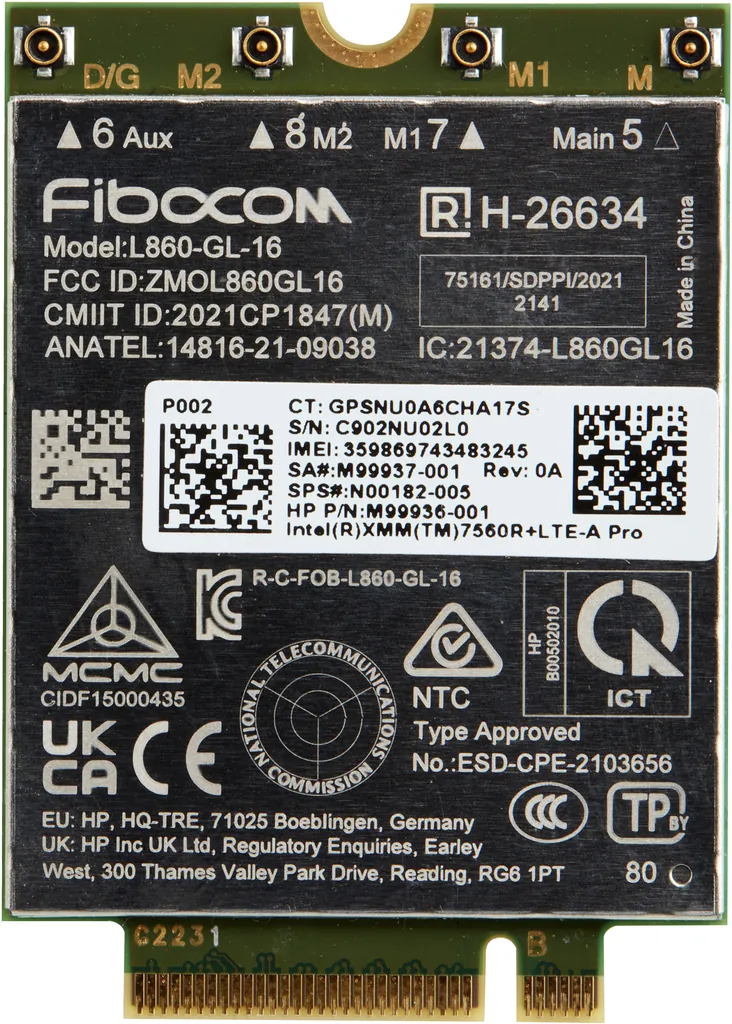 HP Intel XMM 7560 R+ | LTE Modem | M.2 150 Mbps